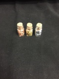 3 Count Lot of Vials of Metal Foil - Bronze Silver Gold from Estate