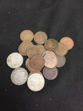 Mixed Lot of Vintage United States Coins - Indian Head Pennies, Buffalo Nickels, Liberty V Nickels