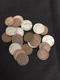 Mixed Lot of Vintage United States Coins - Indian Head Pennies, Buffalo Nickels, Liberty V Nickels