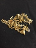 Mixed Lot of Gold Ton Jewelry - Lots of Charms - from Estate - UNSEARCHED