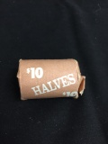 $10 FACE VALUE Roll of United States 1976 Kennedy Half Dollars in Old Bank Roll