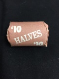 $10 FACE VALUE Roll of United States 1976 Kennedy Half Dollars in Old Bank Roll