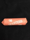 $10 FACE VALUE Roll of United States 1976 Washington Quarters Bicentennial in Old Bank Roll