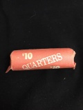 $10 FACE VALUE Roll of United States 1976 Washington Quarters Bicentennial in Old Bank Roll