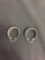 Round 24mm Diameter 12mm Wide Tapered Pair of Sterling Silver Hoop Earrings