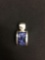 ATI Designer 42x20mm High Polished Old Pawn Mexico Sterling Silver Pendant w/ Rectangular Sodalite