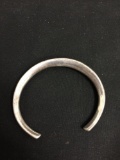 Contoured Design 10mm Wide Top Tapered to 5mm Wide Ends 3in Diameter Sterling Silver Cuff Bracelet