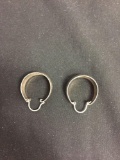 Round 24mm Diameter 12mm Wide Tapered Pair of Sterling Silver Hoop Earrings