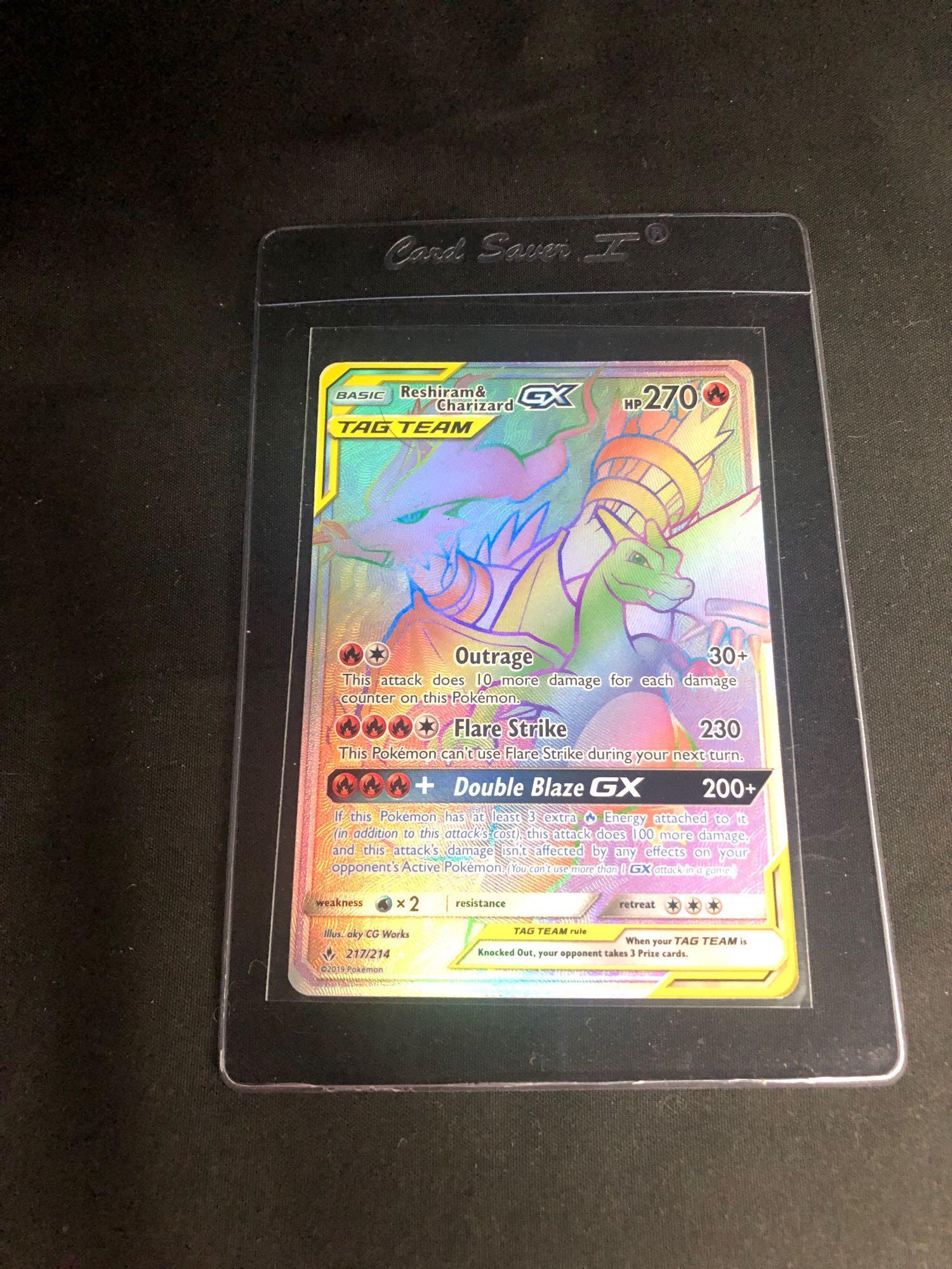 Rainbow Reshiram & Charizard GX 217/214 