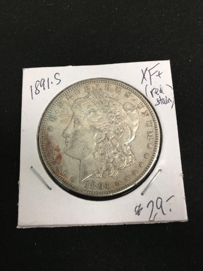 XF Grade 1891-S United States Morgan Silver Dollar From Estate
