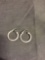 Round 22mm Diameter 3mm Wide Pair of Sterling Silver Clip on Hoop Earrings