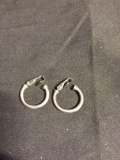 Round 22mm Diameter 3mm Wide Pair of Sterling Silver Clip on Hoop Earrings