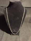 Signed Designer Figaro Link 2mm Wide 20in Long High Polished Italian Made Sterling Silver Chain