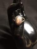 Rope Detailed 12x9mm Feature w/ Oval Shaped Pink Mother of Pearl Center Old Pawn Native American