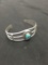 Native American High Polished Turquoise Sterling Silver Cuff Bracelet