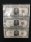 PAWN SHOP SAFE FIND - 3 Count Lot of US Lincoln $5 Red Seal Bill Notes - $15 Face Value