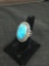 Beautiful Turquoise Chunk Sterling Silver Old Pawn Native Ring Size 7