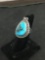 Chunky Turquoise Sterling Silver Native American Ring Size 6.5