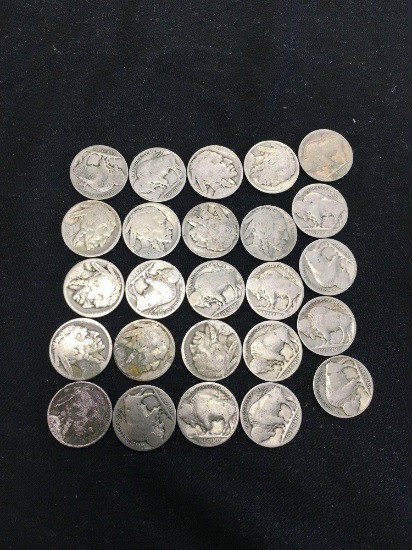 PAWN SHOP SAFE FIND - Unsearched Lot of 25 Buffalo Nickels