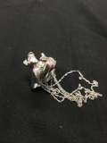 HIGH END Carolyn Pollack Relios Designer Sterling Silver Bear & Cub Large 3D Pendant Necklace