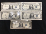 PAWN SHOP SAFE FIND - Lot of 5 Silver Certificated Currency Bill Notes - $5 Face Value