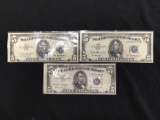 PAWN SHOP SAFE FIND - 3 Count Lot of US Lincoln $5 Silver Certificate Bill Notes - $15 Face Value