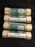 4 Rolls of US Mint UNC 2004-D Westward Journey Nickels - $8 Face Value