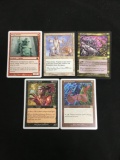 5 Card Lot of Vintage MAGIC THE GATHERING Gold Symbol RARE Cards - UNRESEARCHED