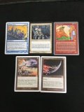 5 Card Lot of Vintage MAGIC THE GATHERING Gold Symbol RARE Cards - UNRESEARCHED