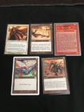 5 Card Lot of Vintage MAGIC THE GATHERING Gold Symbol RARE Cards - UNRESEARCHED