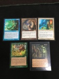 5 Card Lot of Vintage MAGIC THE GATHERING Gold Symbol RARE Cards - UNRESEARCHED