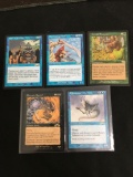 5 Card Lot of Vintage MAGIC THE GATHERING Gold Symbol RARE Cards - UNRESEARCHED
