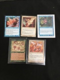 5 Card Lot of Vintage MAGIC THE GATHERING Gold Symbol RARE Cards - UNRESEARCHED