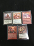 5 Card Lot of Vintage MAGIC THE GATHERING Gold Symbol RARE Cards - UNRESEARCHED