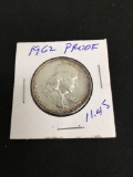 1962 United States Franklin PROOF Silver Half Dollar - 90% Silver Coin from Collection