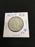 1963-D United States Franklin Silver Half Dollar - 90% Silver Coin from Collection - BU
