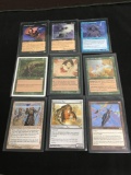 9 Card Lot of Vintage Magic the Gathering FOREIGN LANGUAGE Gold Symbol Rare Cards - Unresearched