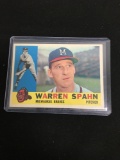 1960 Topps #445 WARREN SPAHN Braves Vintage Baseball Card