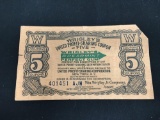 Vintage Wrigley United Profit Sharing Coupon 5 Coupons Value from Estate