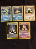 5 Card Lot of Vintage Pokemon HOLOFOIL Cards from Awesome Collection