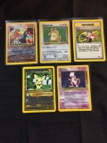 5 Card Lot of Vintage Pokemon HOLOFOIL Cards from Awesome Collection