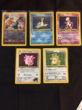 5 Card Lot of Vintage Pokemon HOLOFOIL Cards from Awesome Collection