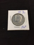 1967 United States Kennedy Silver Half Dollar - 40% Silver Coin from Collection