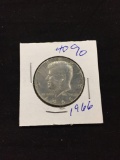 1966 United States Kennedy Silver Half Dollar - 40% Silver Coin from Collection