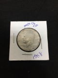 1968 United States Kennedy Silver Half Dollar - 40% Silver Coin from Collection