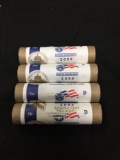 4 Rolls of 2009 United States Mint Lincoln Cent Presidency Coin Rolls