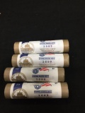 4 Rolls of 2009 United States Mint Lincoln Cent Birthplace Coin Rolls