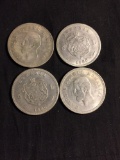 Lot of 4 Silver Tone 1880 Romania 5L Large Coins - SEE DESCRIPTION