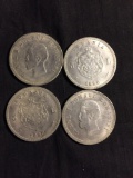 Lot of 4 Silver Tone 1880 Romania 5L Large Coins - SEE DESCRIPTION