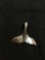 High Polished 19x17mm Whale Tail Sterling Silver Pendant